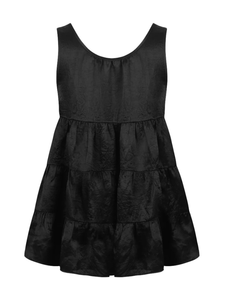 Nylora Elle Top Satin Black $148 Nwt Sz Xs — image 2 of 5